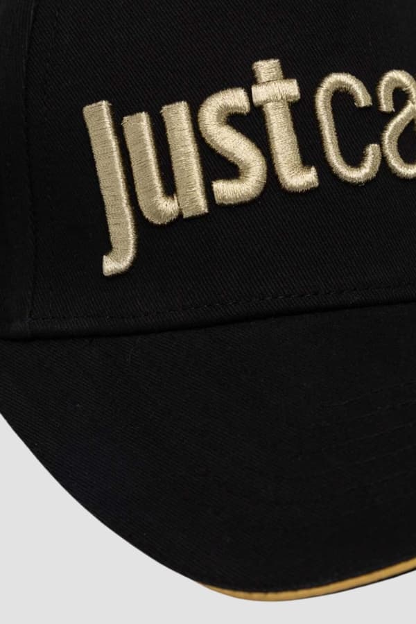 Just Cavalli Sort Damehat med Logo Broderi 3D Up