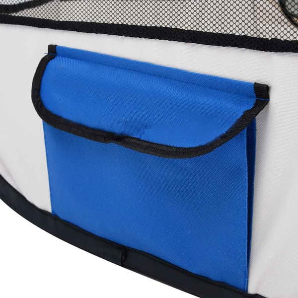 vidaXL foldbart hundebur med bærepose blå 125x125x61 cm