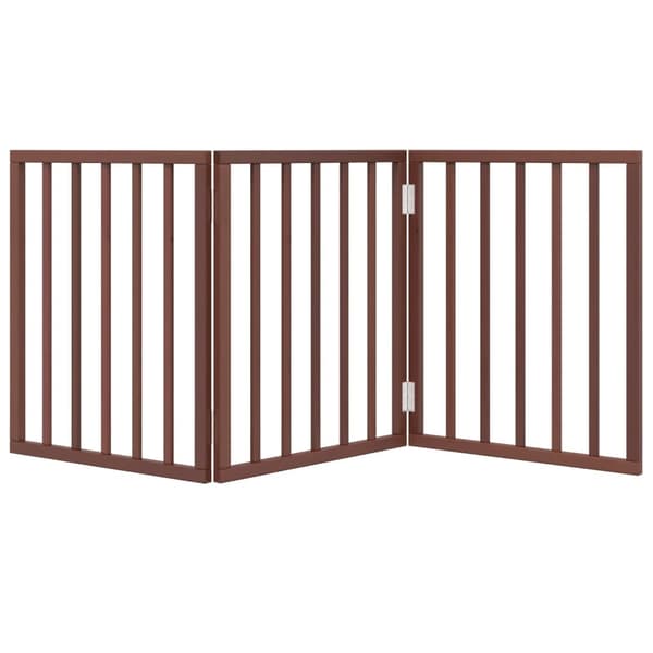 vidaXL foldbar hundegitter, 3 paneler, brun, 150 cm
