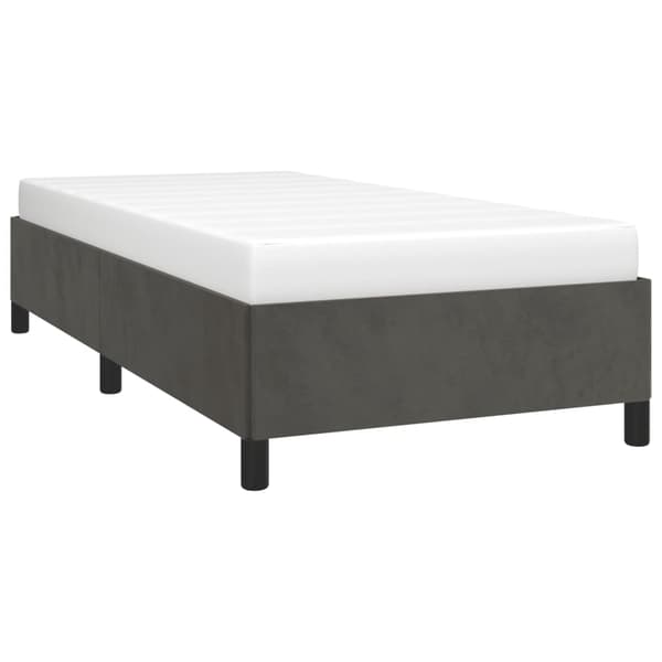 vidaXL Sängynrunko ilman patjaa tummanharmaa 90x190 cm sametti