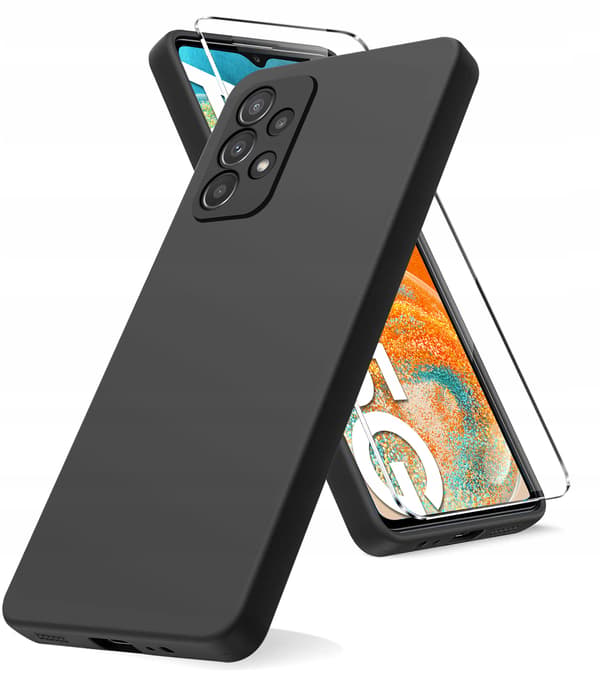 MAT BLØDT SORT ETUI til Samsung Galaxy A23 5G + 9H GLAS