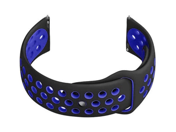 Gummirem til smartwatch U11 - sort/mørkeblå - 20mm