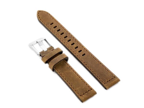 Läderrem för klockan W25 - brun - 24mm