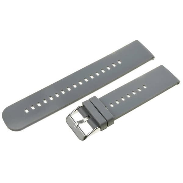 Gummirem til U27 ur - mørkegrå/sølv - 22mm