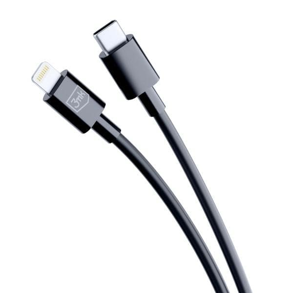 3mk Hyper Cable USB-C - Lightning -lataus- ja siirtokaapeli, 20W, 1.2m, musta