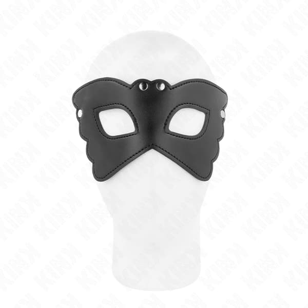 KINK Sommerfuglelædermaske 20x9 cm - Justerbar, Sort