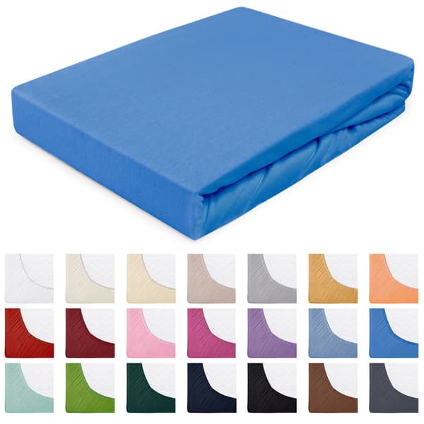 Dra-på-lakan 80x160 elastiskt JERSEY 100% BOMULL blå