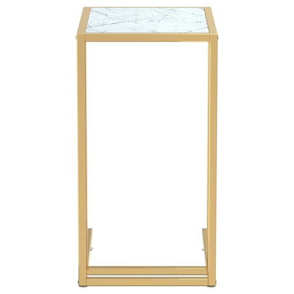 vidaXL computer sidebord hvid marmor 50x35x65 cm