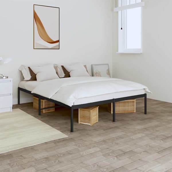 vidaXL metalsengestel sort 160x200 cm