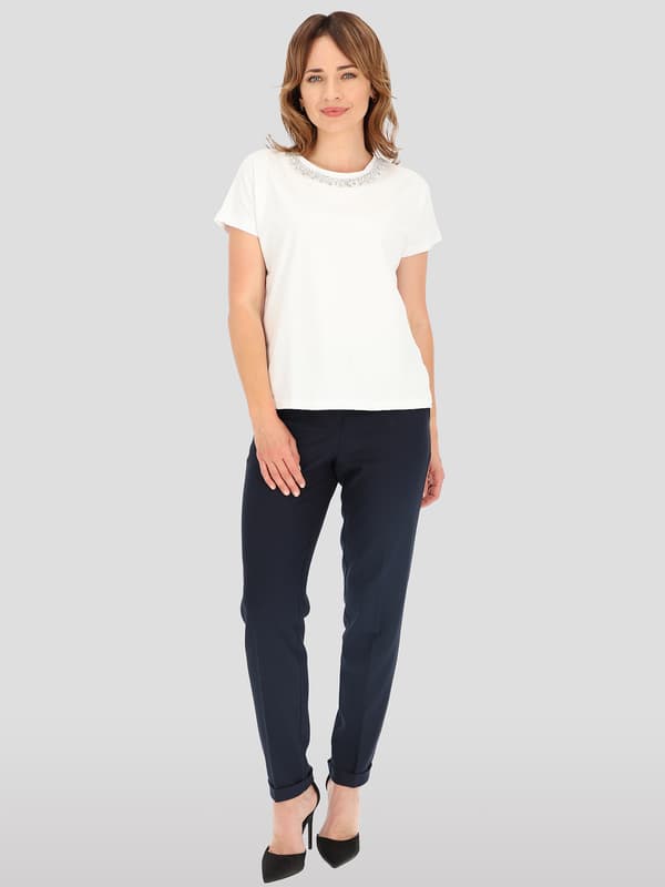 ELEGANT DAMBLUS I BOMULL MED HALSBAND