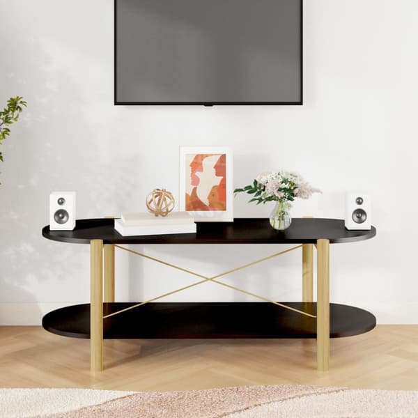 vidaXL sofabord, sort, 110x48x40 cm, træbaseret materiale