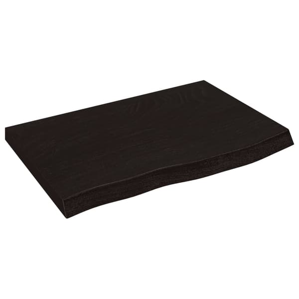 vidaXL bordplade mørkegrå 60x40x(2-4) cm massivt egetræ