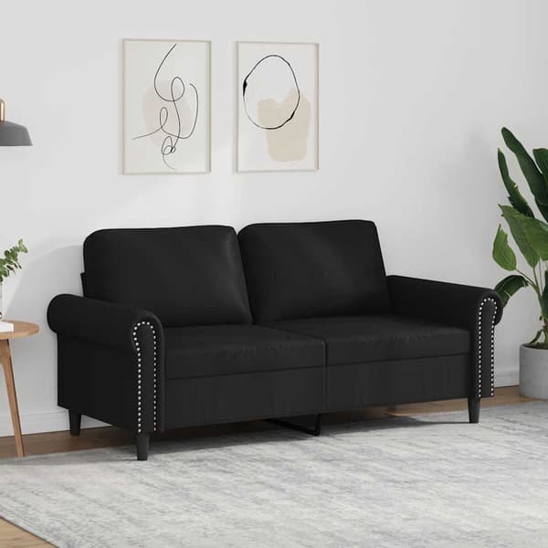 vidaXL 2-sitssoffa, svart, 140 cm, konstläder