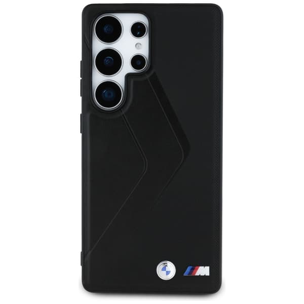 BMW Læder Oversized Stripes MagSafe-etui til Samsung Galaxy S25 Ultra, sort