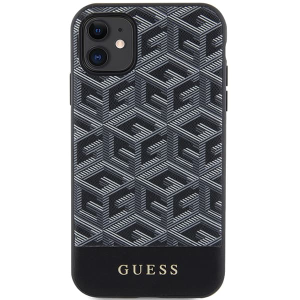 Guess GCube Stripes MagSafe-etui til iPhone 11 / Xr, sort