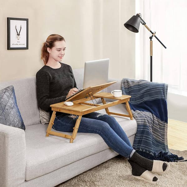 Bambus sidebord til bærbar computer