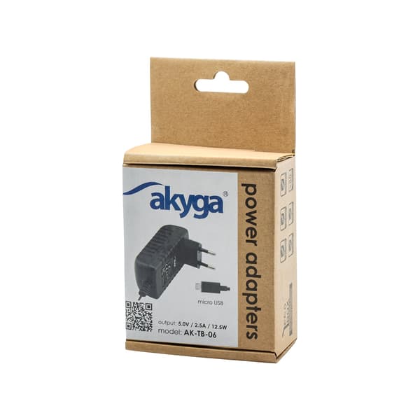 Akyga AK-TB-06 Micro USB 5V 2.5A vægoplader tablet strømforsyning 1.1m