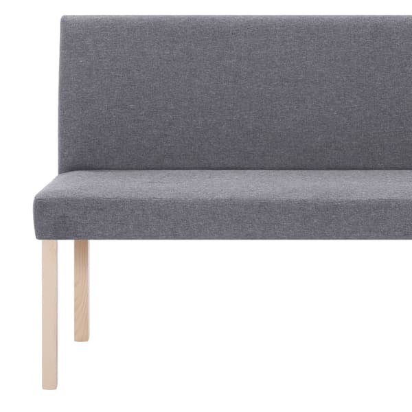 vidaXL bænk, 139,5 cm, lysegrå, polyester
