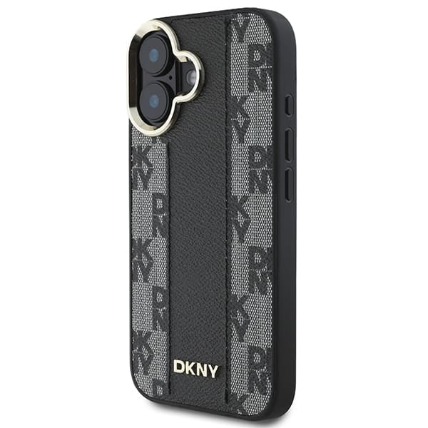 DKNY Magsafe-etui med ternet mønster til iPhone 16, sort