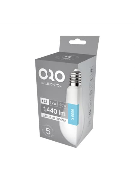 LED-lamppu ORO-PREMIUM-E27-A60-12W-XP-CW, 6500K