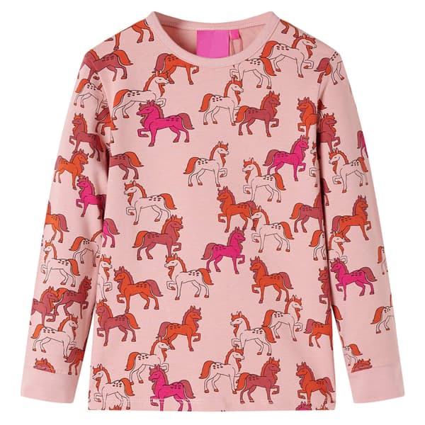 Barnpyjamas med lång ärm, ljusrosa, 104