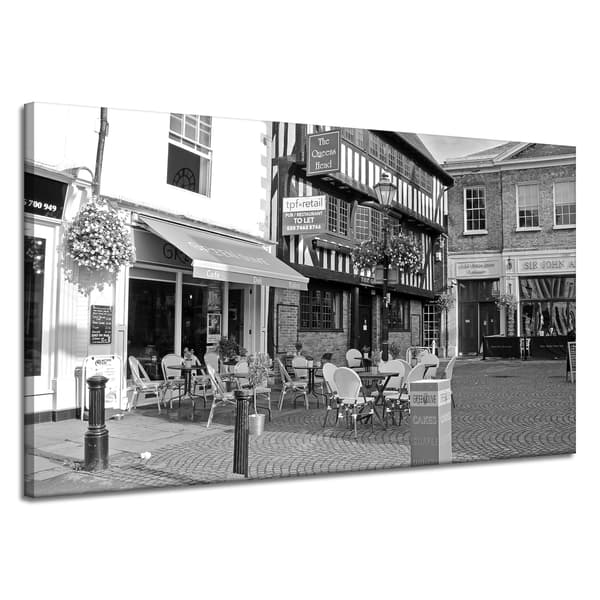 Lærredstryk Arkitektur Café 120x70 cm