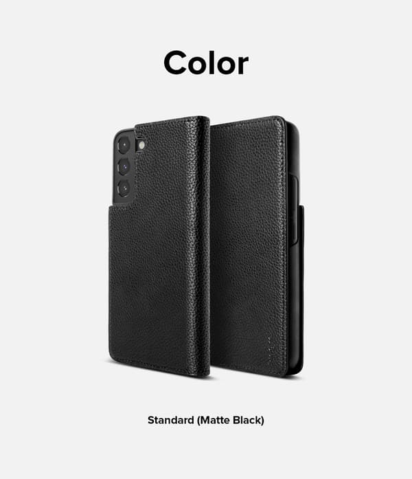 Læder Flip-etui til Galaxy S22+ Folio Signature Sort