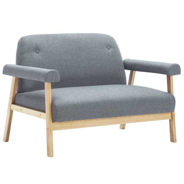 vidaXL 2-personers stofsofa, lysegrå