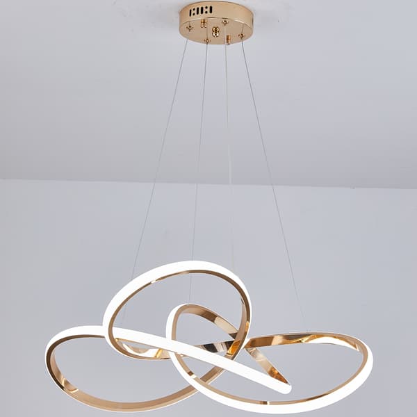 Pendellampa LED-krona glamour guld PILOT för vardagsrum/sovrum