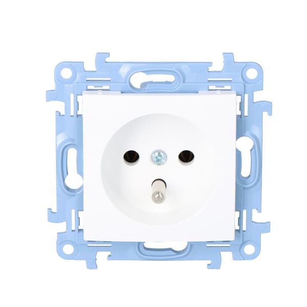 Enkelt stikkontakt med jordforbindelse (modul) 16 A, 250 V~, terminaldiameter.