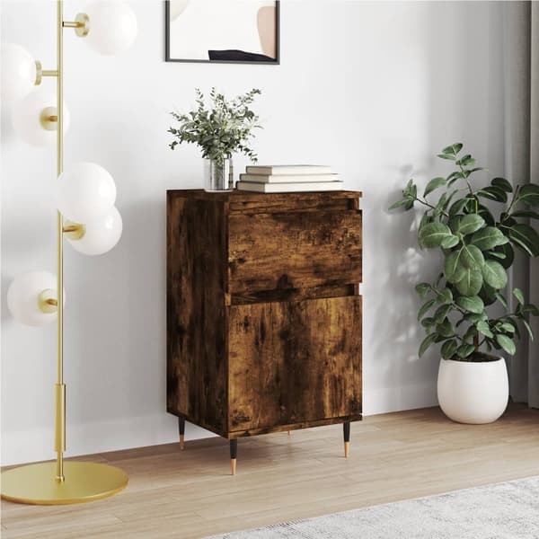 vidaXL kommode, røget eg, 40x35x70 cm, træbaseret materiale
