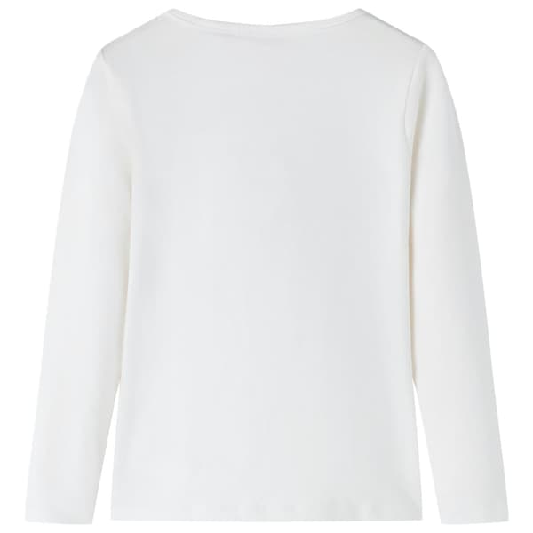 Barn långärmad T-shirt, ecru, 128