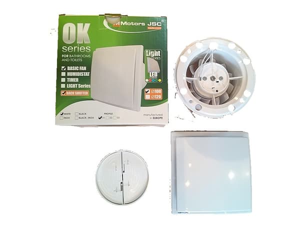 OK 100 Standard Ventilator Blank Hvid Polyamid Med Kontraventil