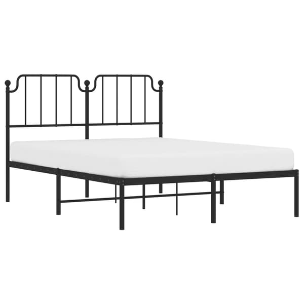 vidaXL metalsengestel med hovedgærde sort 140x190 cm