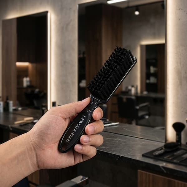 Barberbørste til hårpleje, hals, BARBER, Sort
