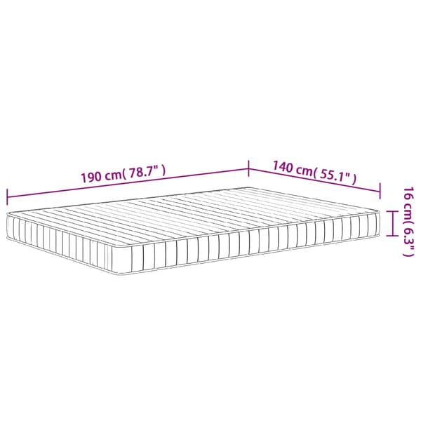 vidaXL skummadras, medium blød, 140x190 cm