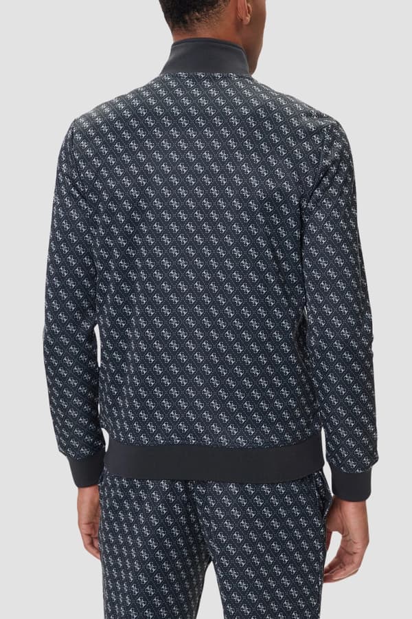 Guess Sort Herresweatshirt Med Lynlås Og Monogram Korbin M