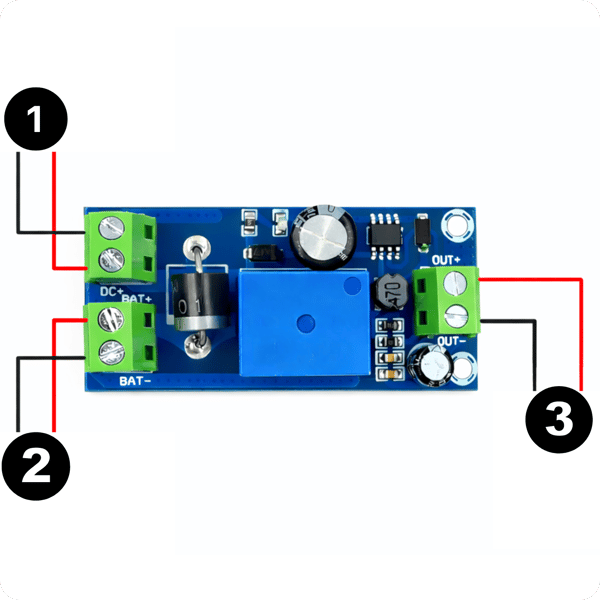 Virtalähdemoduuli hätäakulla MS-1 DC 5V - 48V