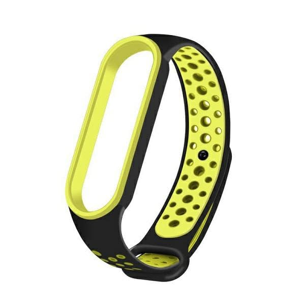Beline rem til Mi Band 7/6/5 sort-grøn
