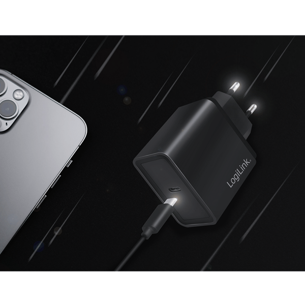 LogiLink - USB-C väggladdare, snabbladdning PD 18W-certifierad