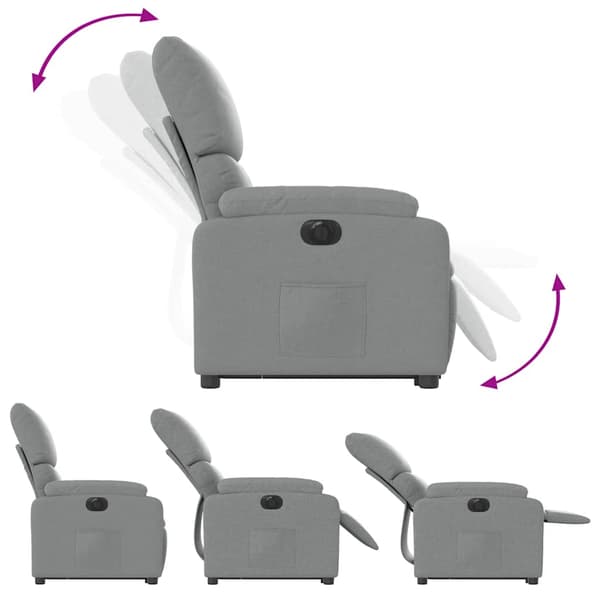 vidaXL Elektrisk lyftande massagefåtölj ljusgrå