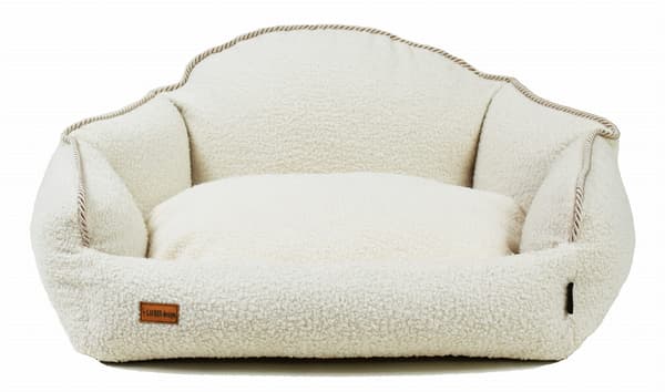 Charlotte cremefärgad bouclésoffa S - 68 cm x 62 cm