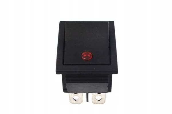 Vippe LED-afbryder 4-benet rød