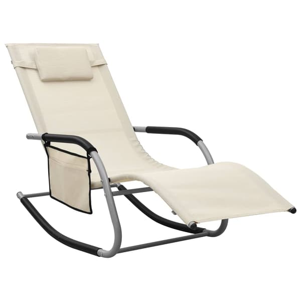 vidaXL Solstol, Textilene, Cream-Grå