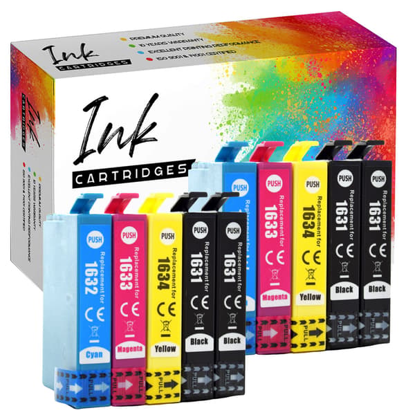 10x blækpatroner til Epson GP-E1636CMYKK x2