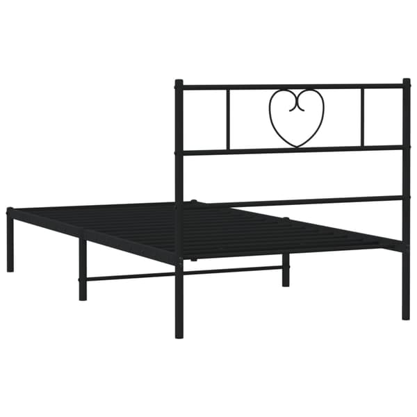 vidaXL metalsengestel med hovedgærde sort 80x200 cm