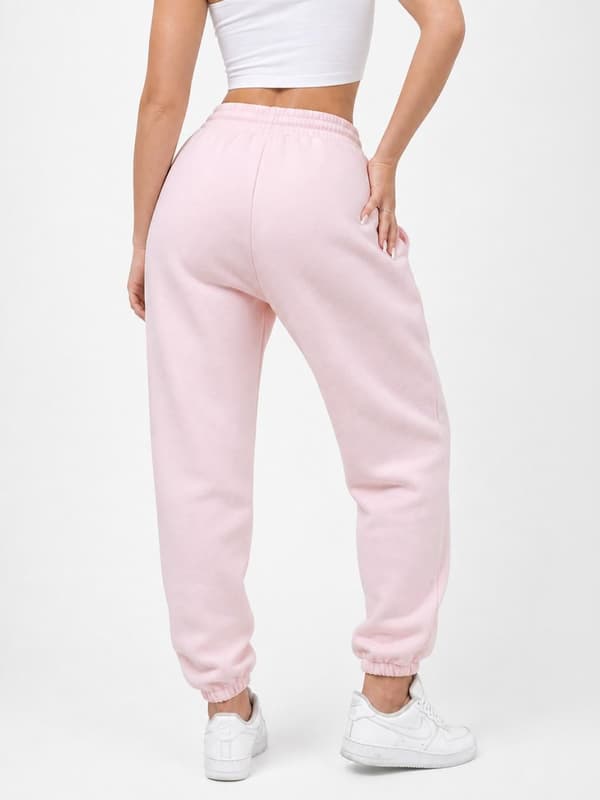 Dame lyserøde joggingbukser med GOOD LUCK-logoprint, L