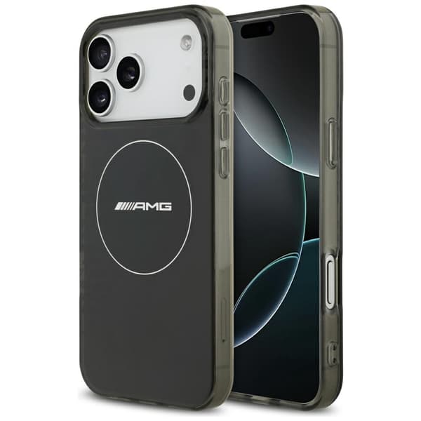 AMG Dobbeltlags Transparent Smocked MagSafe-cover til iPhone 17 Pro Max Sort