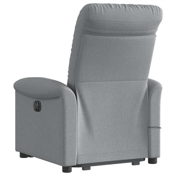 vidaXL Lyftbar massagefåtölj ljusgrå tyg