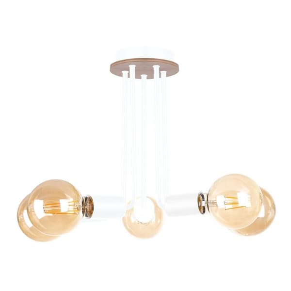 Loftlampe 5xE27 VENNA TRÆ HVID